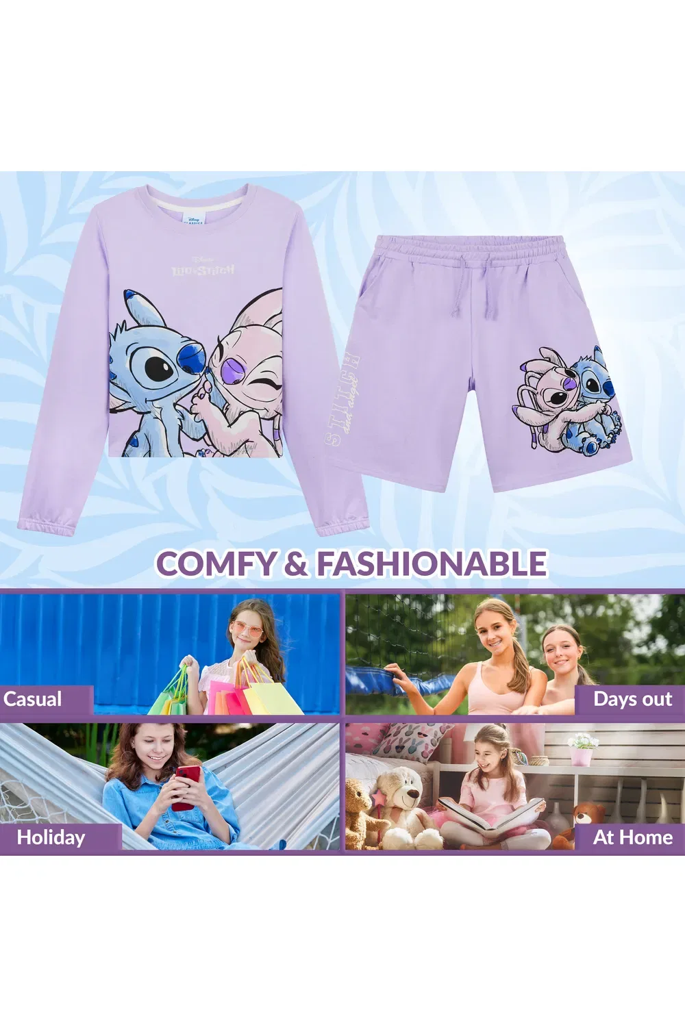 Детский спортивный костюм с принтом Stitch Disney, фиолетовый — фото 2