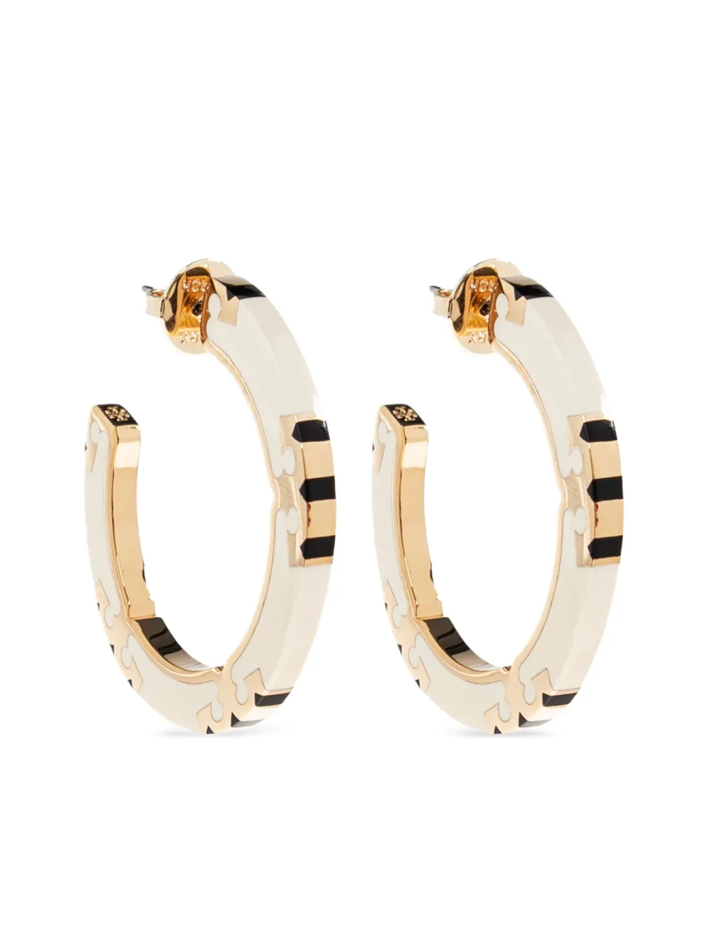 

Серьги-кольца с логотипом Tory Burch, белый