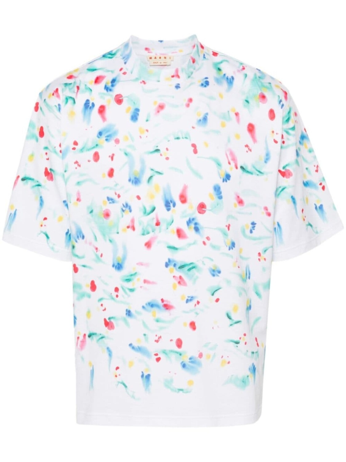 

Marni футболка с эффектом разбрызганной краски, белый