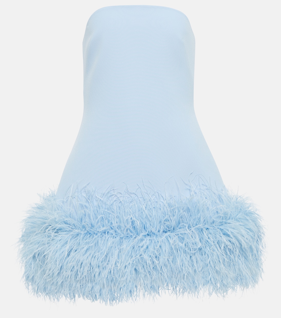 

Мини-платье из крепа с отделкой из перьев Safiyaa, Pale Blue With Pale Blue