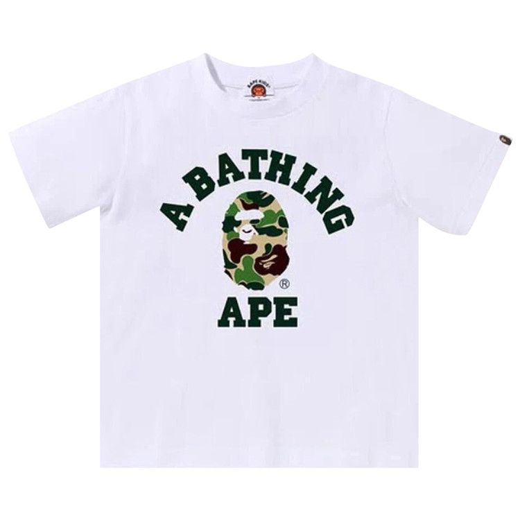 

Футболка BAPE Kids ABC Camo College Tee, White/Green