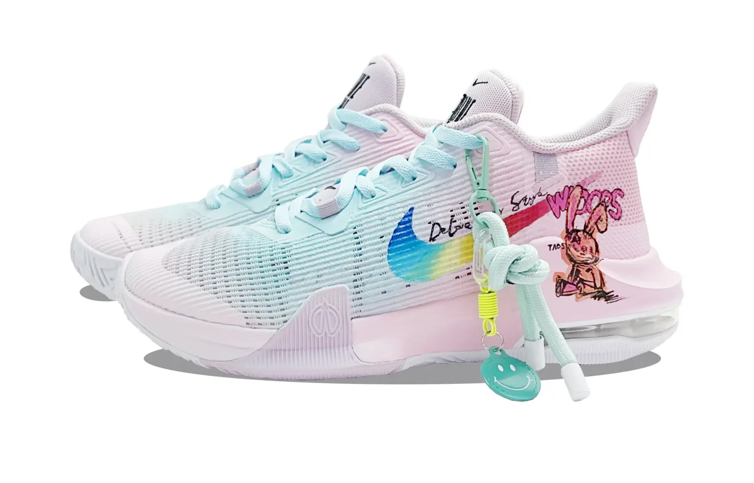 Nike Air Max Impact 3 Антискользящие Износостойкие Низкие Баскетбольные Кроссовки Мужские Голубой Розовый — фото 3
