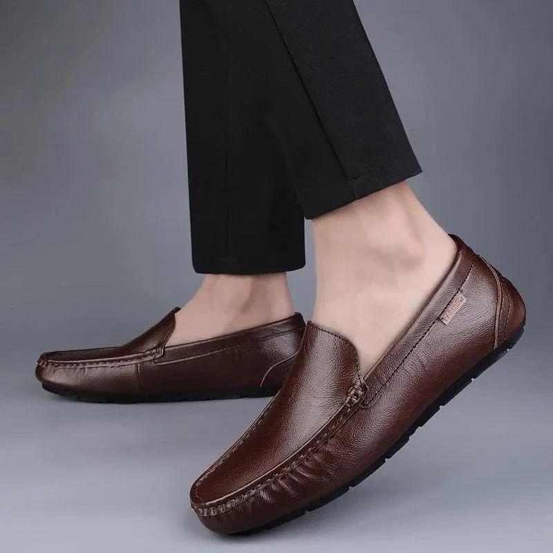 Лоферы мужские Adhdyuud Moc Toe Slip On, коричневый — фото 3
