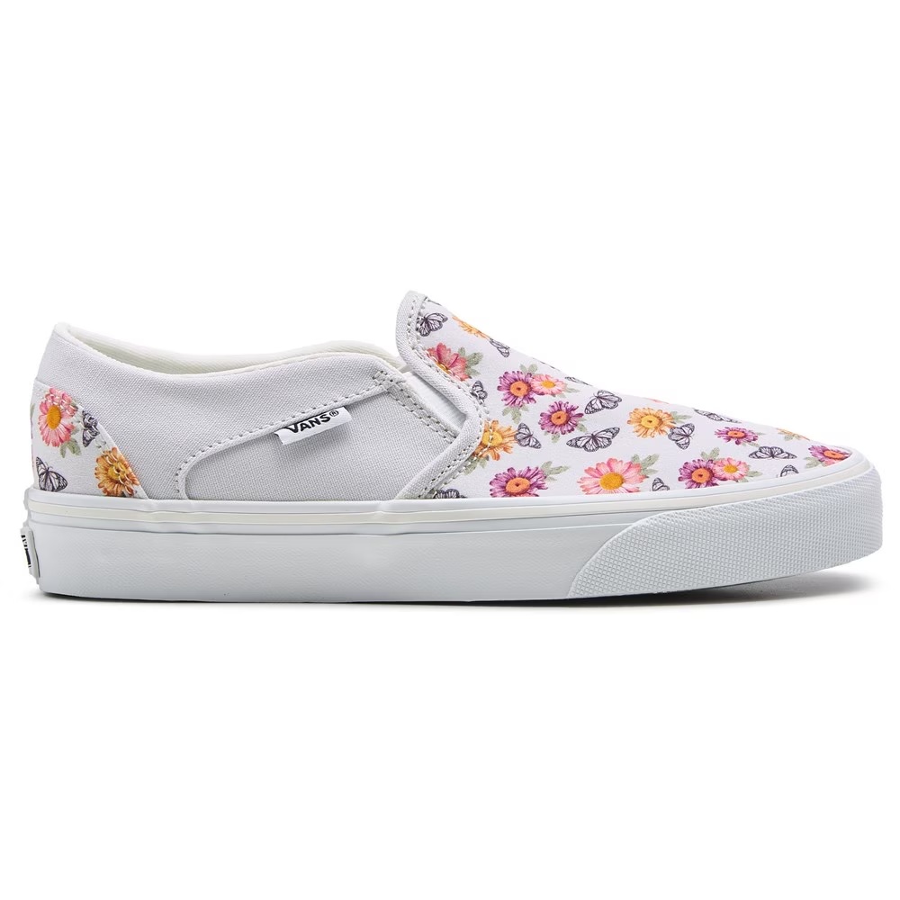 Кеды без шнурков Asher от Vans, серый/цветочный бабочка — фото 2