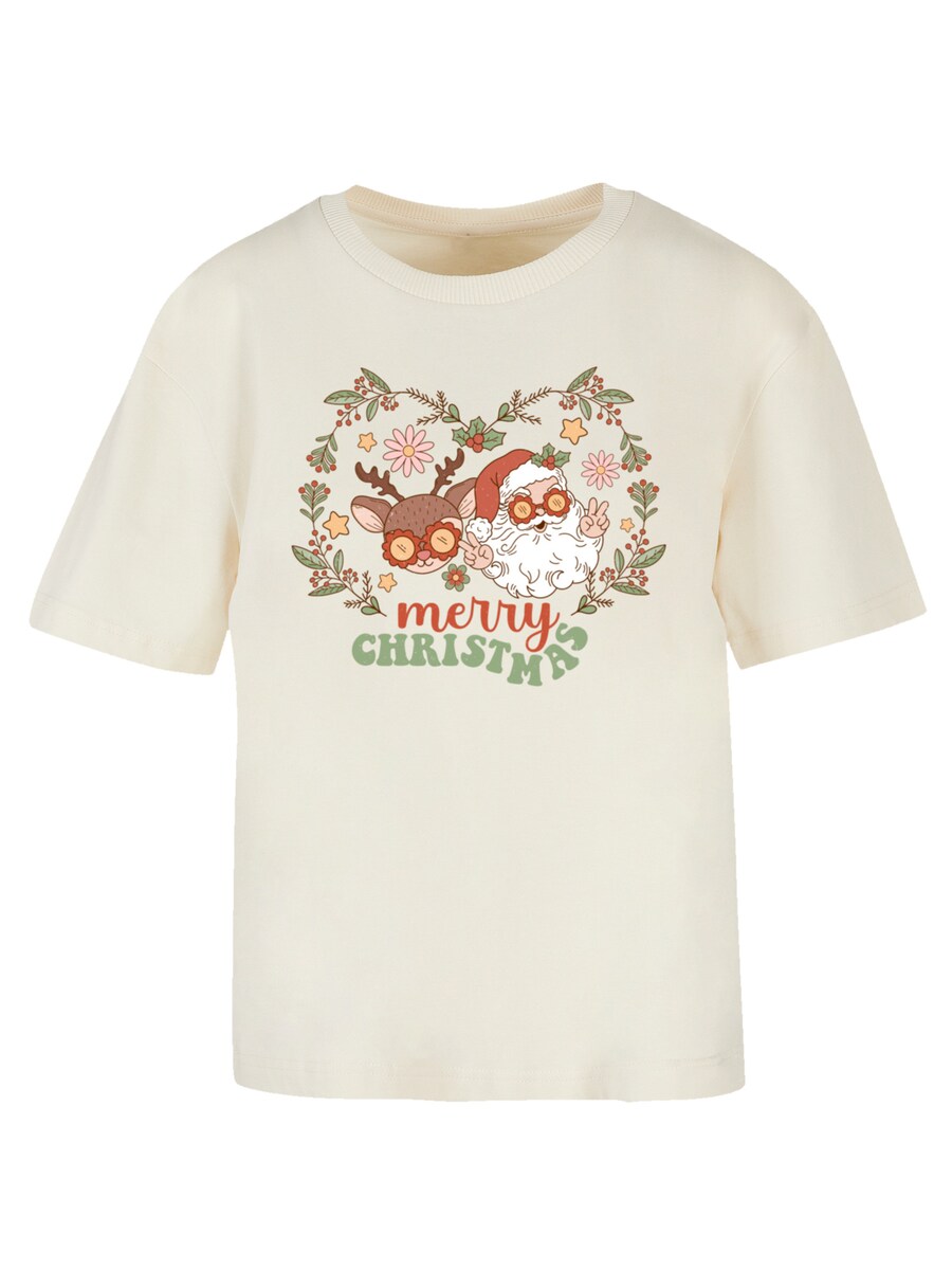 

Рубашка F4NT4STIC Christmas Hippie Santa And Reindeer, песочный