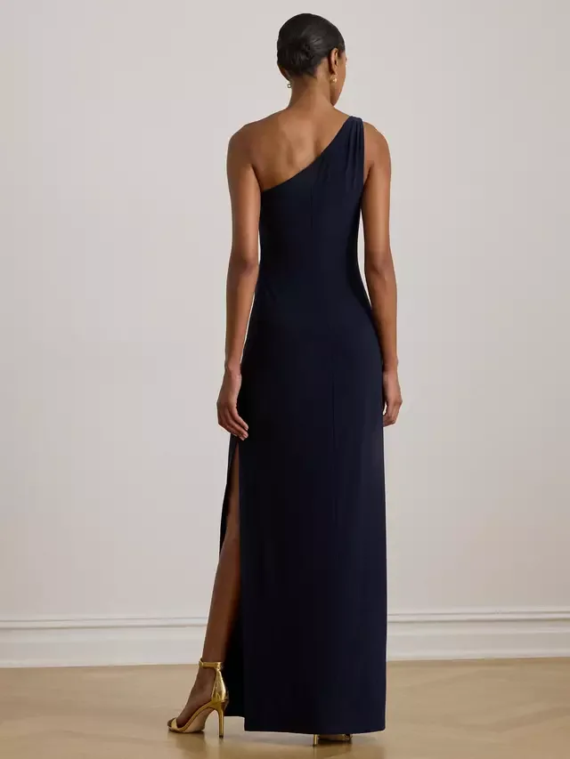 Длинное платье Lauren Belina на одно плечо, темно-синее (Lighthouse Navy) Ralph Lauren — фото 2