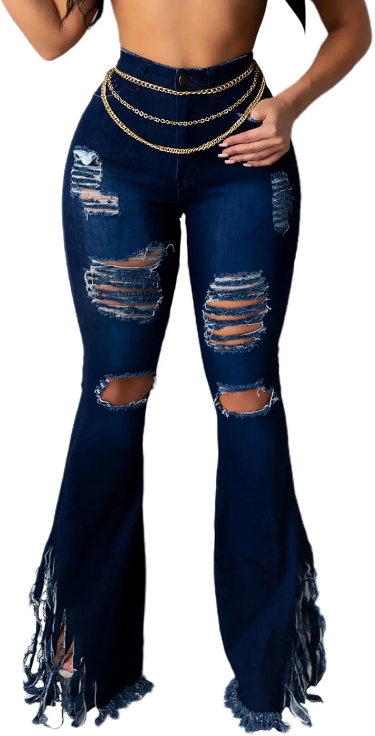 

Скинни джинсы с потертостями и клеш для женщин LaiyiVic