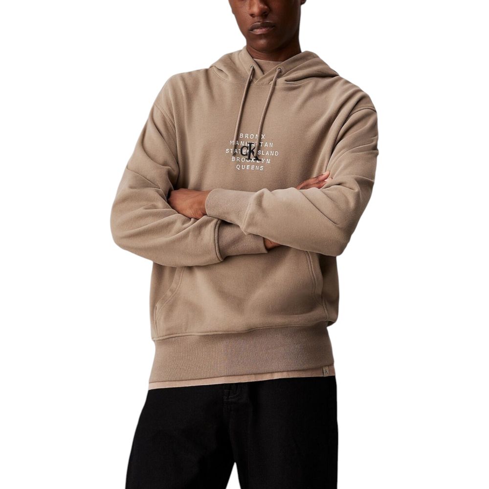 

Бежевый хлопковый свитер Calvin Klein Jeans