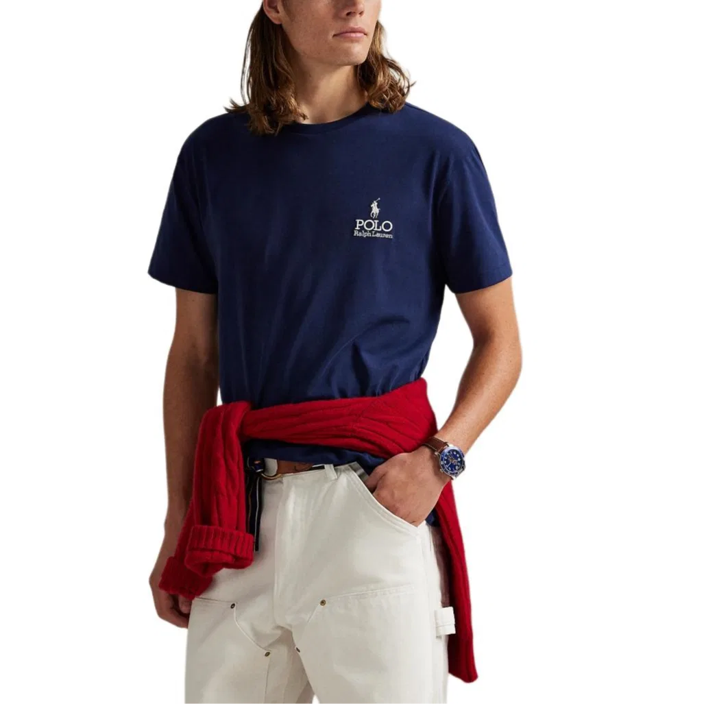 Футболка Polo Ralph Lauren Classic Version темно-синяя — фото 4