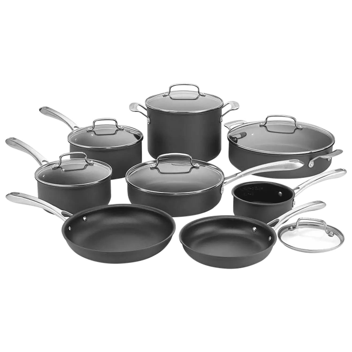 

Набор посуды с антипригарным покрытием Cuisinart 14 предметов, черный