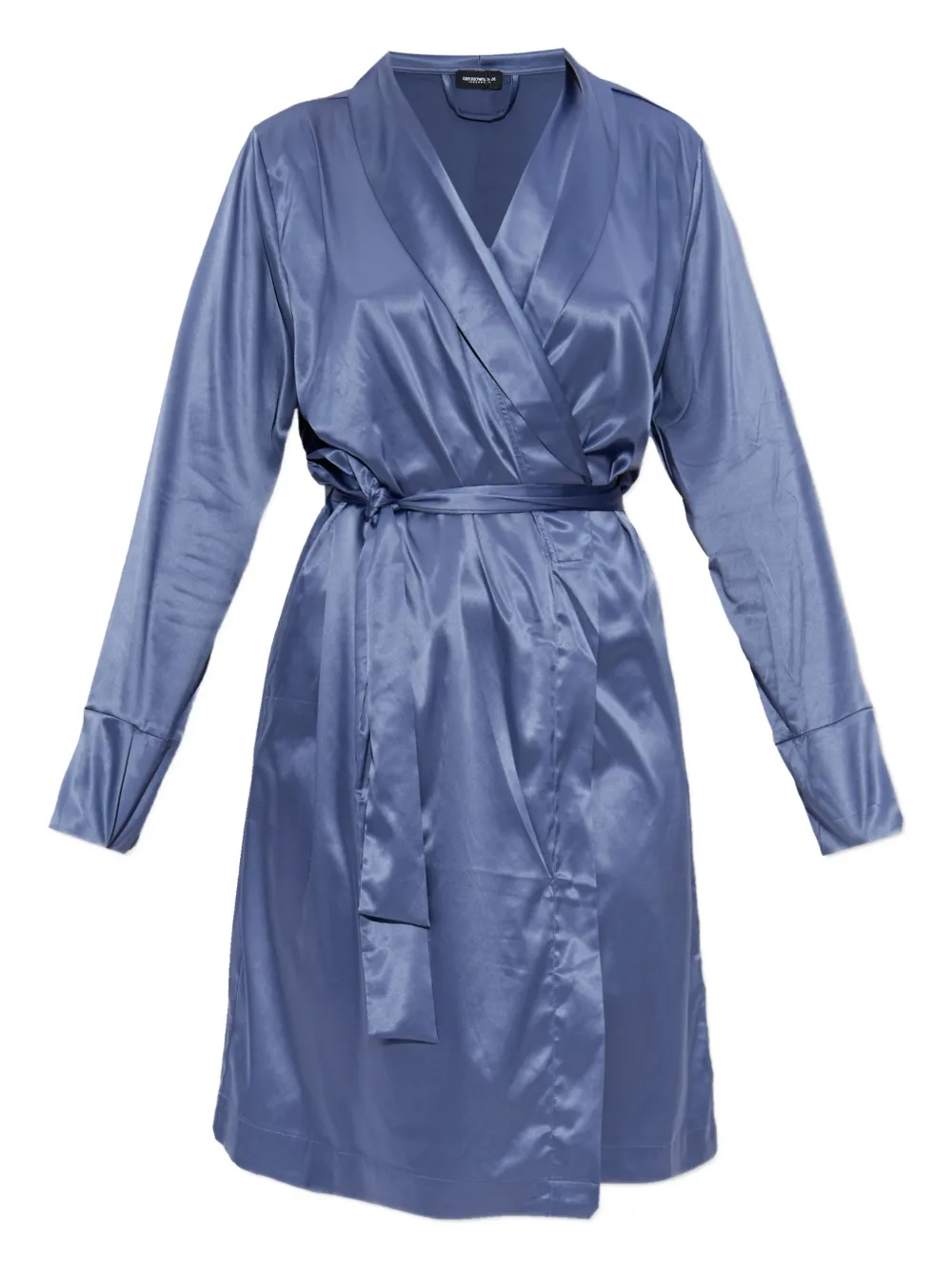 

Халат с длинными рукавами и запахом EMPORIO ARMANI, синий