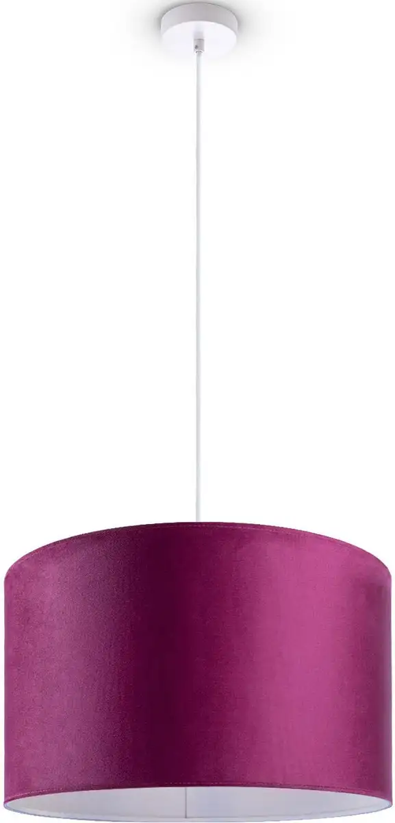 

Подвесной светильник Paco Home "Hugo uni Color", лампа E27 | без лампочки, абажур для гостиной из велюра однотонный, декоративный кабель Е27 1,5м Ø 45,5 см, Высота: 28 см, цвет beere