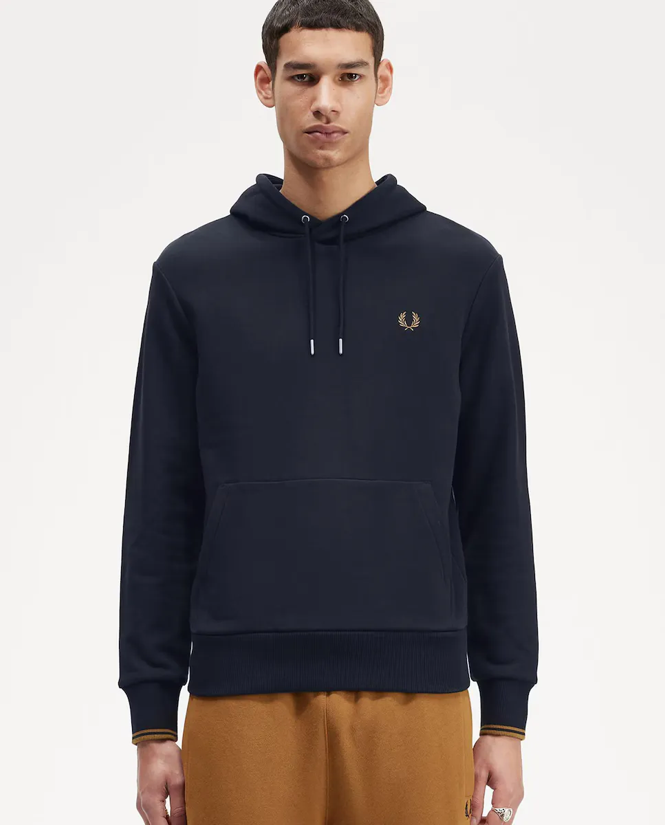 

Мужская толстовка с капюшоном и карманом Fred Perry, темно-синий