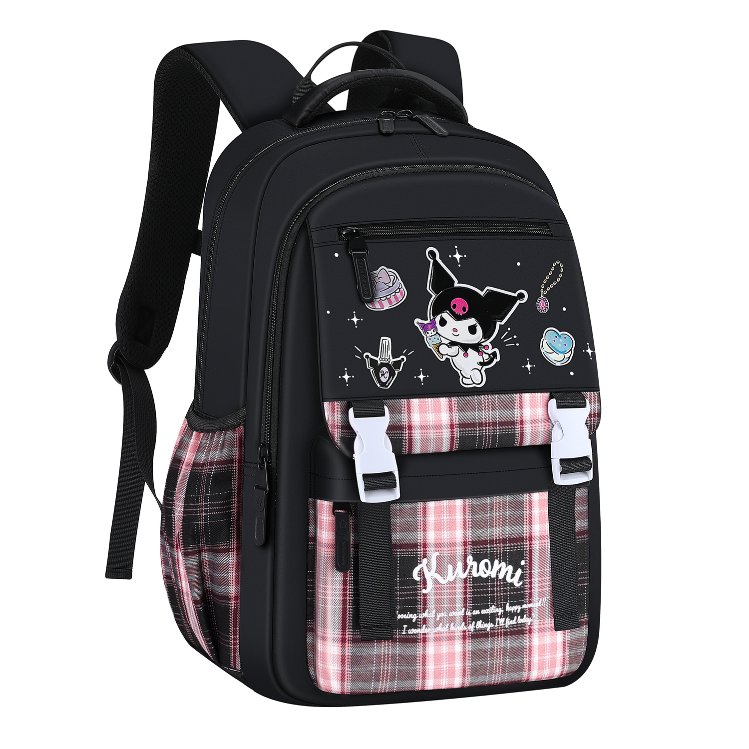 

Sanrio Студенческий рюкзак из полиэстера женский черный, Kuromi Black