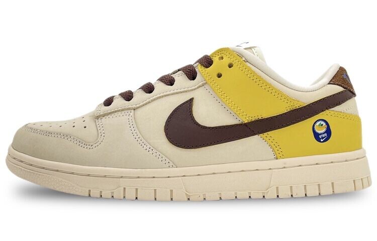 

Кроссовки Nike Dunk Skateboard Shoes Women's Low-Top White Yellow