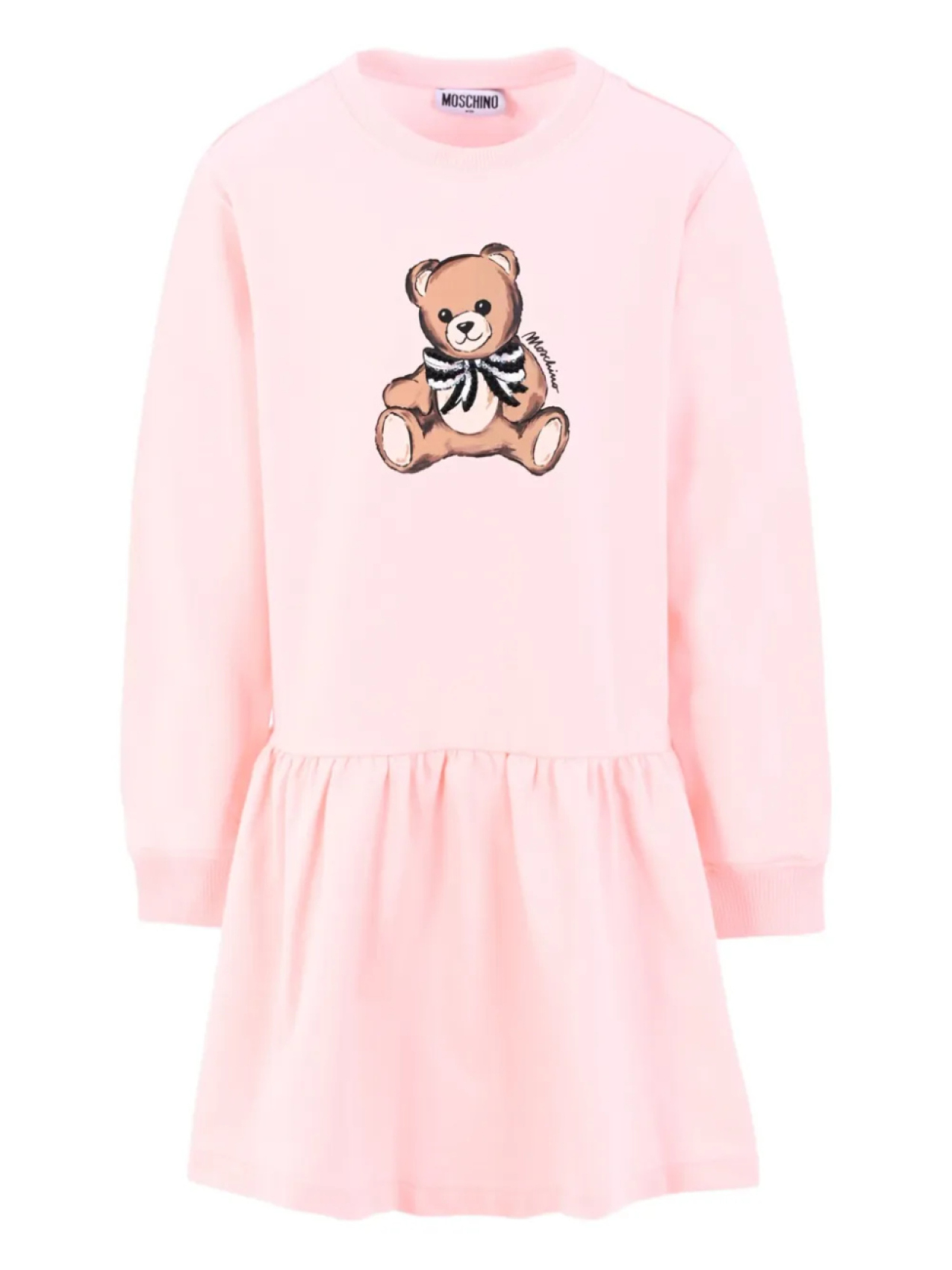 

Moschino Kids расклешенное платье с принтом «тедди», розовый