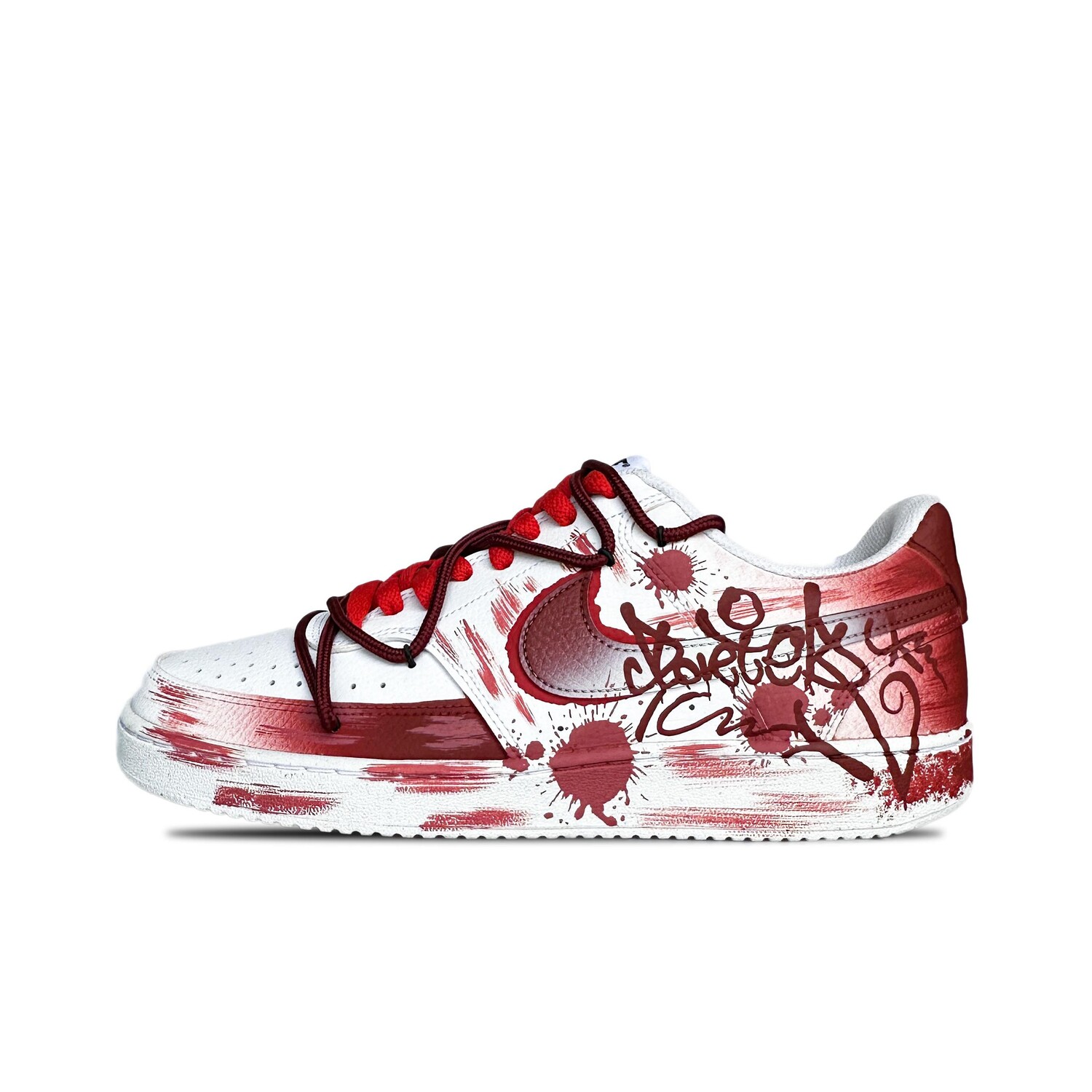 

Кроссовки Nike Court Vision 1 Skateboarding Shoes Men Low-top White/red, красный