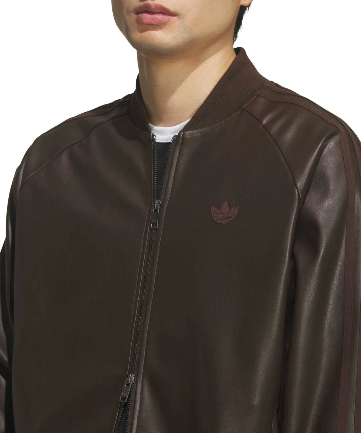 Куртка adidas Superstar PLEATHER Track Top коричневая — фото 4