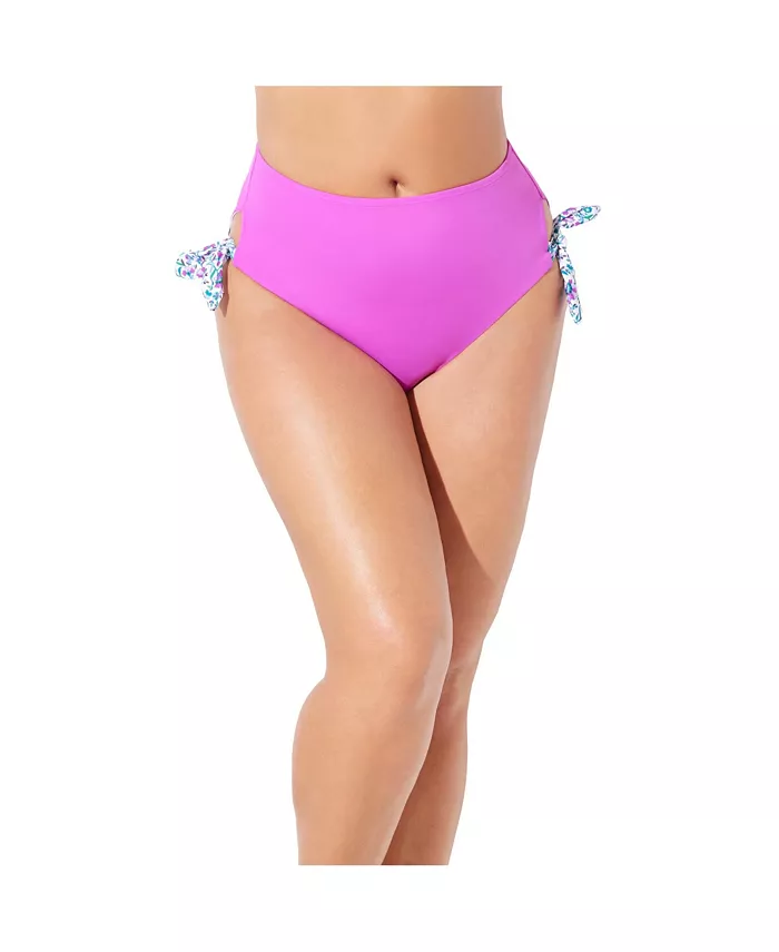 

Женские трусы на высокой талии с бантом Swimsuits for All, розовый