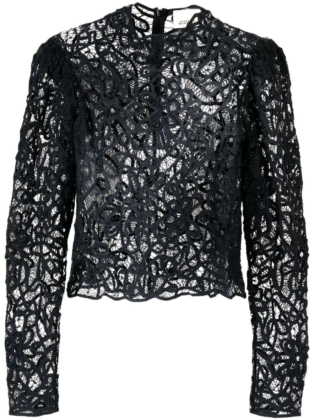 

Кружевной топ Neline с длинными рукавами ISABEL MARANT, черный