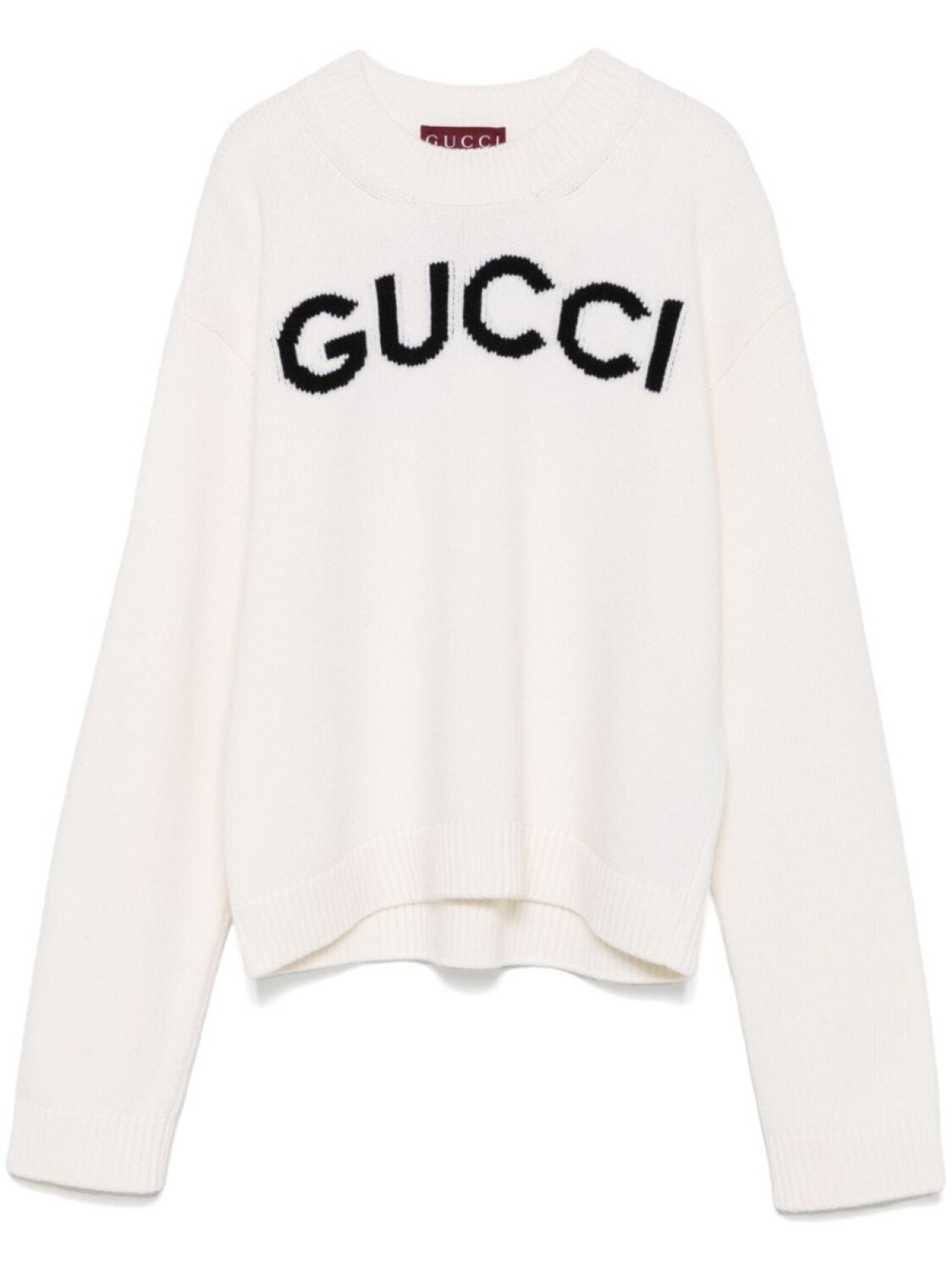 

Gucci шерстяной свитер с интарсией и логотипом, белый