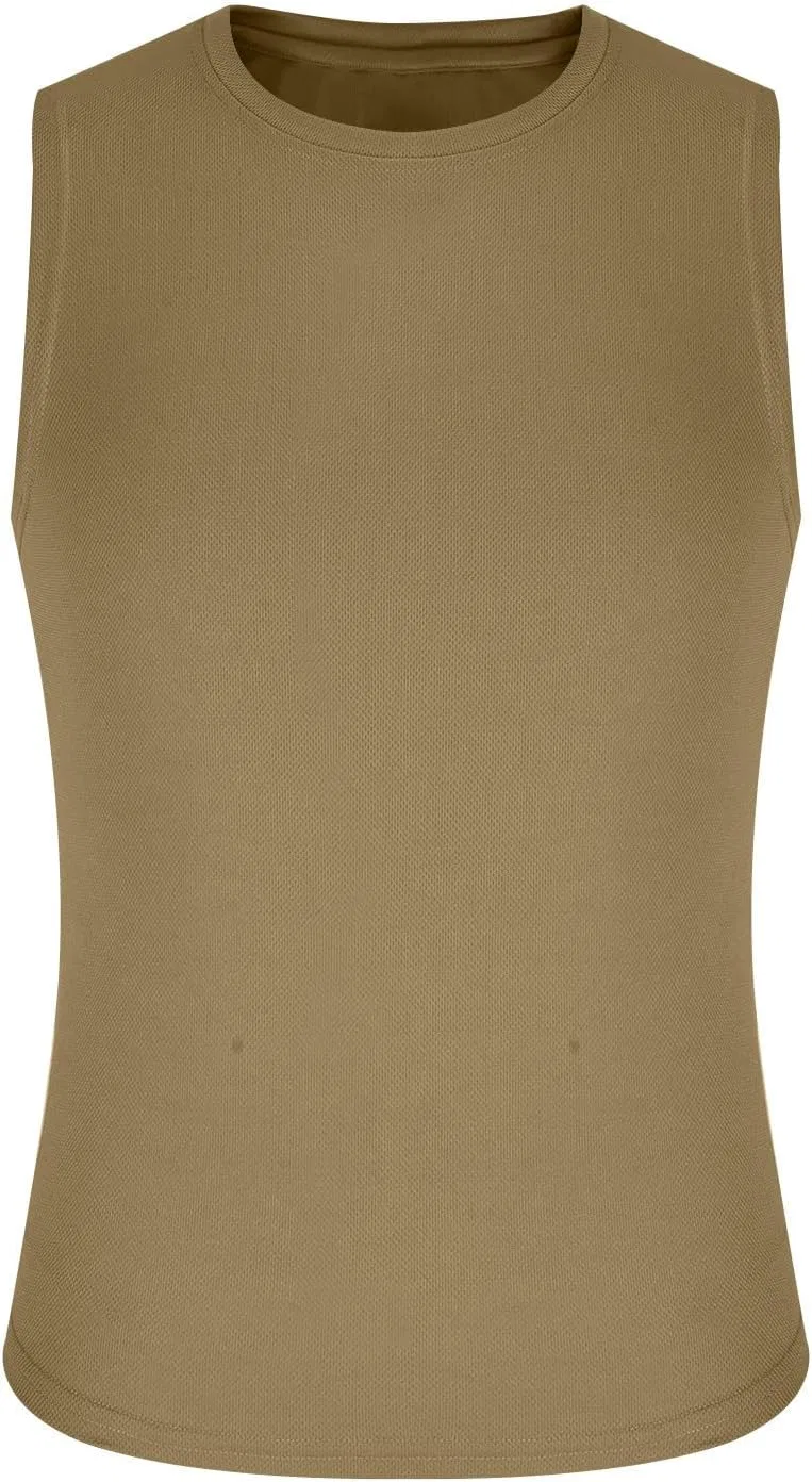 Мужской топ для тренировок без рукавов, Generic, A02_khaki — фото 4