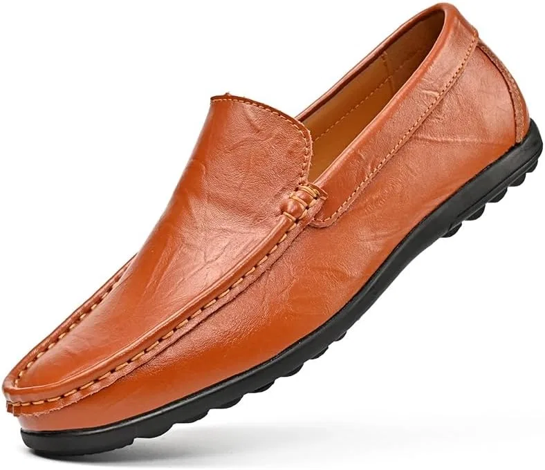 Лоферы мужские из искусственной кожи на плоском каблуке, Red/Brown SayfuR