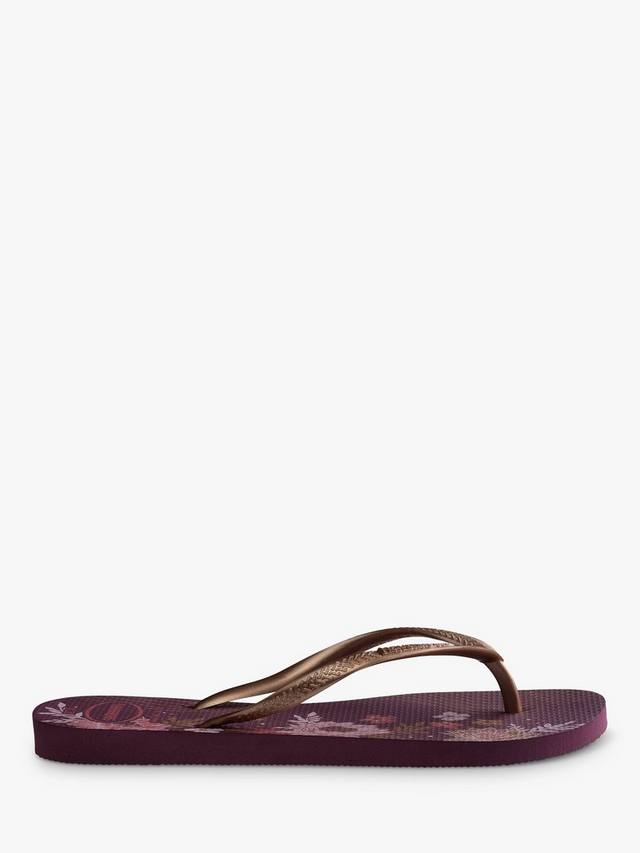 Тонкие шлепанцы из органического материала с цветочным рисунком Havaianas, цвет Purple/Multi