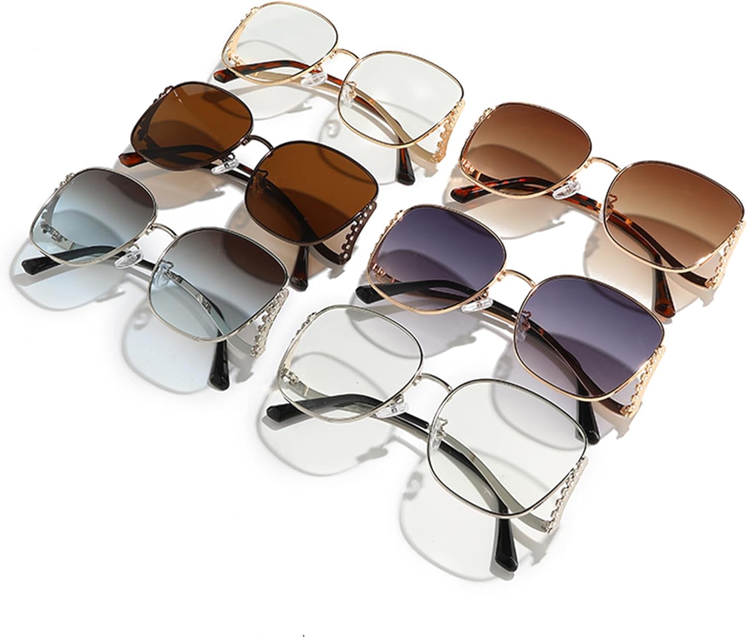 

bullabulling Модные большие квадратные солнцезащитные очки в стиле Y2k для женщин и мужчин, ретро-очки в металлической оправе, панк-стиль, защита от УФ-излучения, Brown