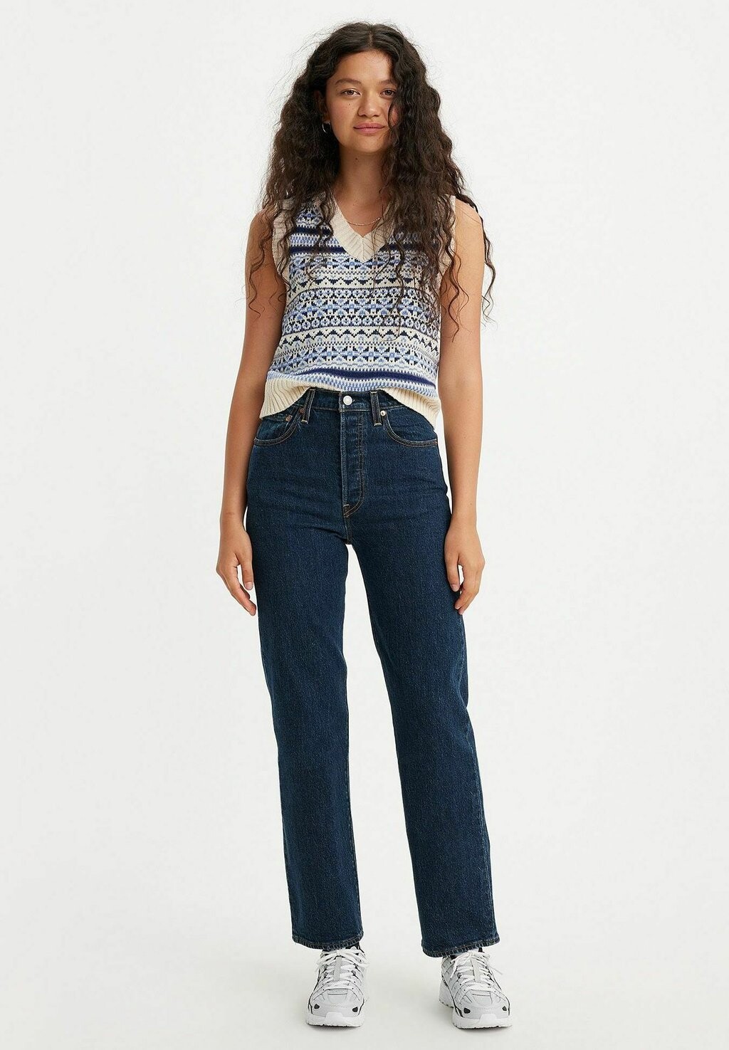 

Прямые джинсы RIBCAGE STRAIGHT ANKLE Levi's, темно-синий