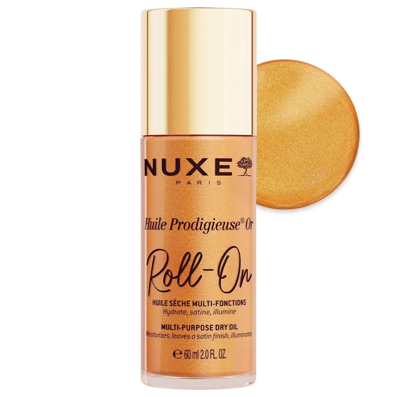 Увлажняющее масло-хайлайтер с золотыми частицами Nuxe Huile Prodigieuse Or Roll-On, 60 мл Nuxe