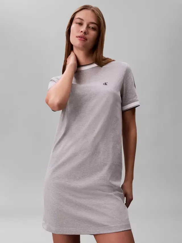 Платье-футболка с монограммой, цвет героический серый меланж Calvin Klein — фото 4