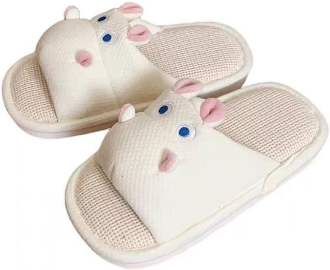 

Домашние тапочки irLocy для женщин и мужчин, милые тапочки с животными, унисекс, пляжные шлепанцы, тапочки с бегемотом, белый