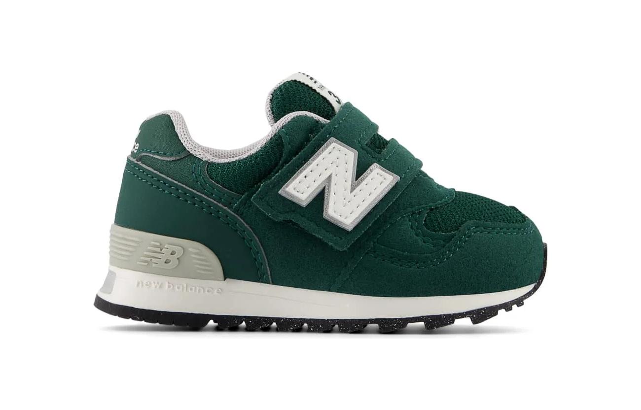 NB 313 Противоскользящие износостойкие низкие детские туфли New Balance, зеленый/серый — фото 2