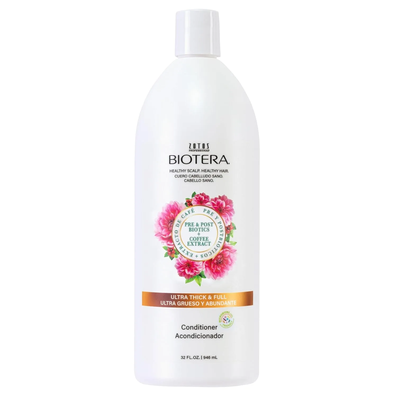 Biotera Ultra Thick & Full кондиционер для объема, подходит для тонких и слабых волос, дружелюбен к микробиому, веганский, без парабенов, безопасен для окрашенных волос 946 мл (.)