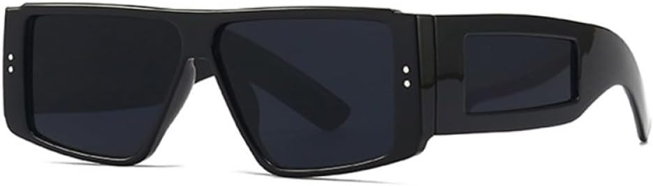 

MUTYNE Популярные модные квадратные солнцезащитные очки для женщин в стиле ретро с заклепками, для мужчин — голубые солнцезащитные очки с защитой от УФ-излучения UV400, Black Grey