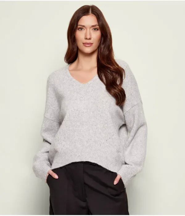 Шерстяной свитер C_Fondyssa relaxed fit Boss Orange, серый