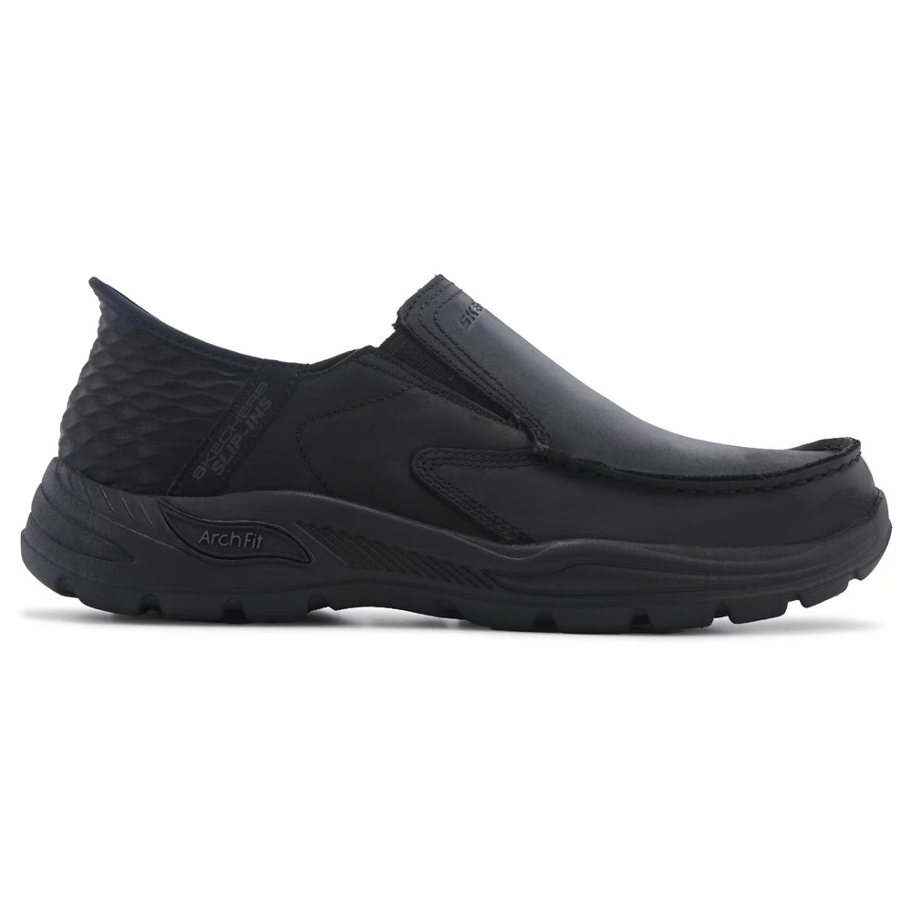 Кожаные туфли без шнуровки с арочной поддержкой Skechers Slip-Ins Arch Fit Motley, черный — фото 2