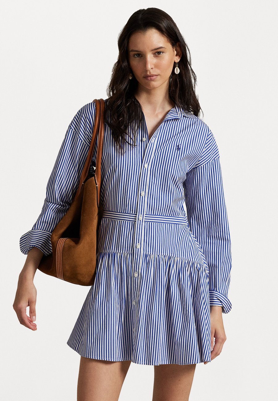 

Платье Polo Ralph Lauren STRIPED COTTON PANELED SHIRTDRESS, Blue/White/Blue