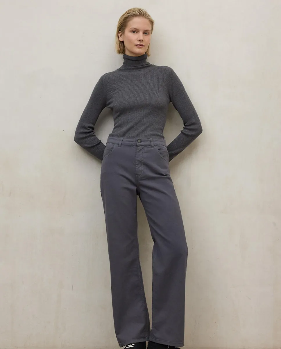 

Женские прямые брюки с пуговицей и молнией Ecoalf, синий