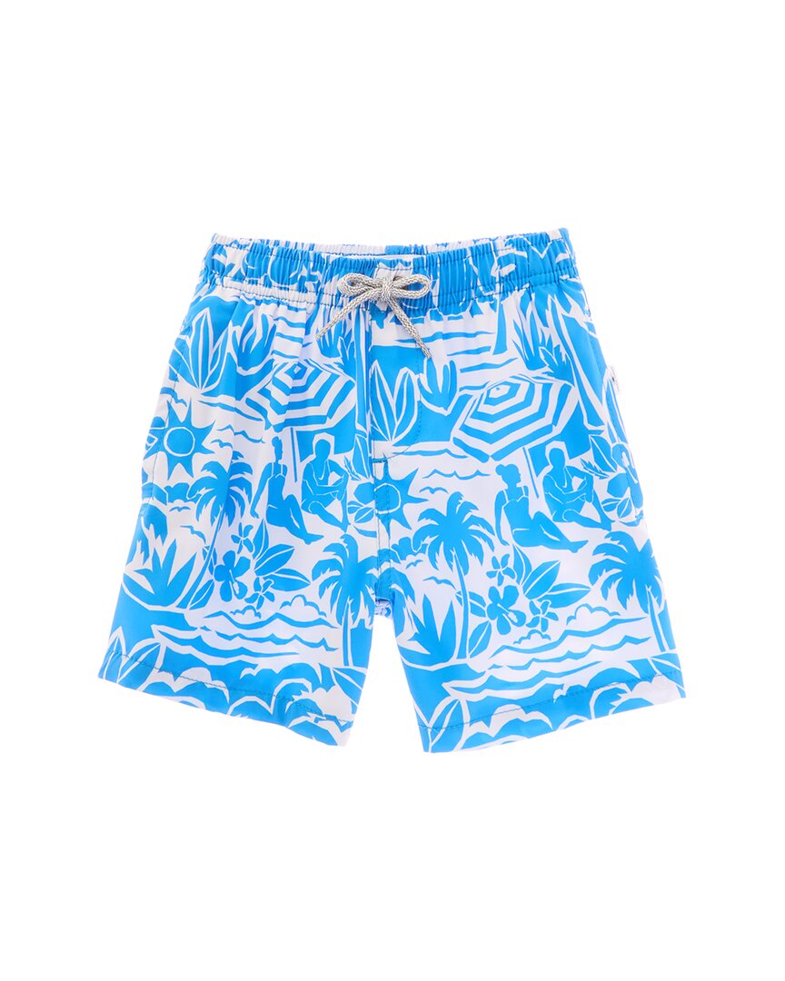

Винтажные летние волейбольные плавки 4-сторонний стретч VINTAGE SUMMER, синий