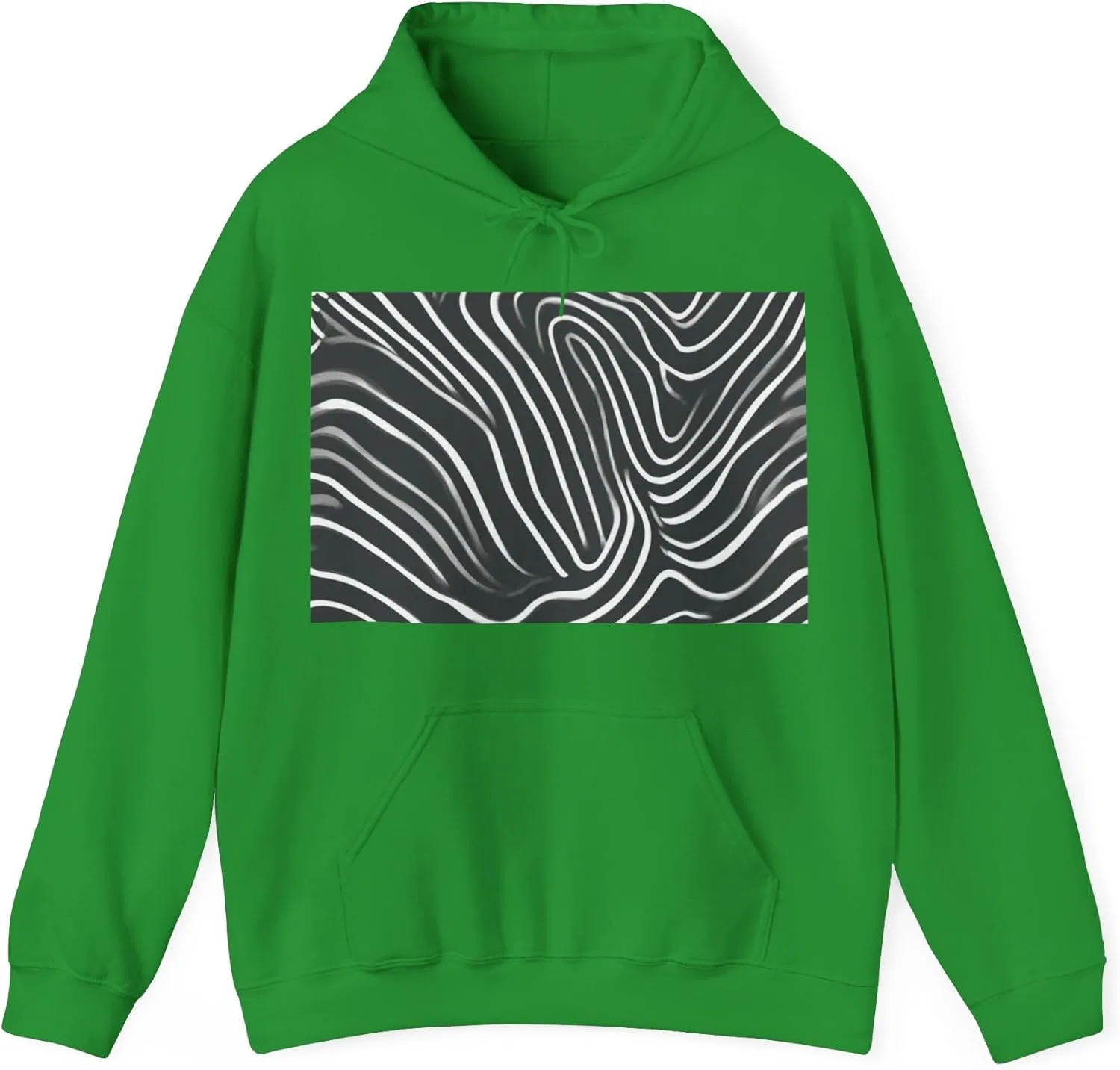 Худи с капюшоном, топографический принт, Irish Green