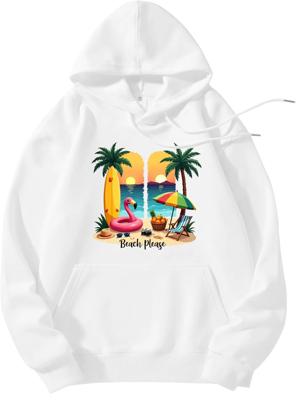 

Толстовка с капюшоном VETALLO с принтом Beach Please