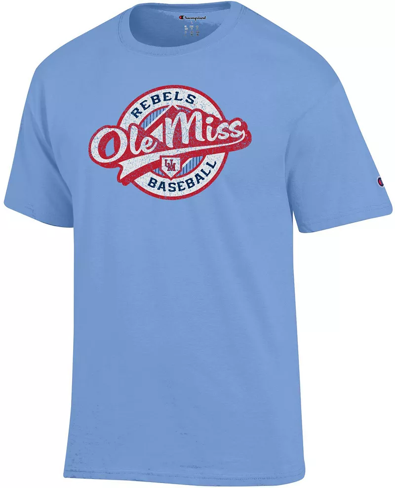

Мужская синяя бейсбольная футболка Champion Ole Miss Rebels