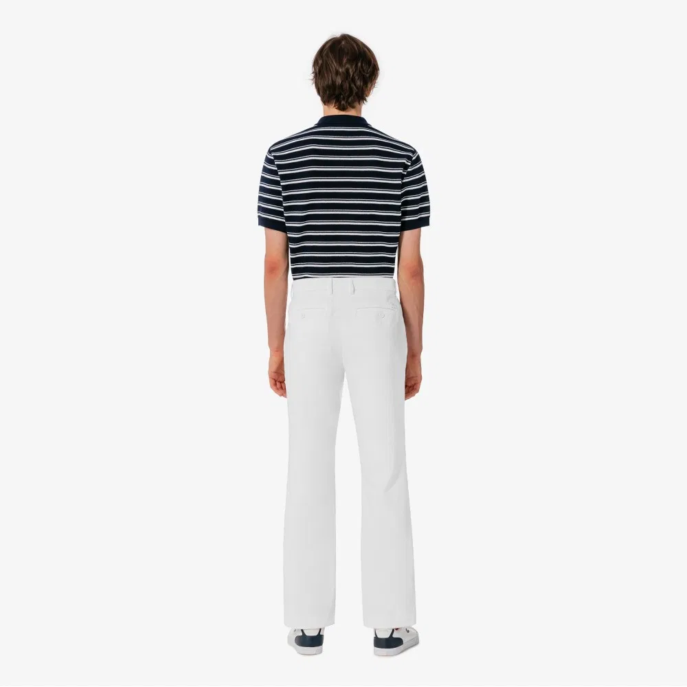 Мужские весенние эластичные брюки цвета офф-вайт от Lacoste — фото 3
