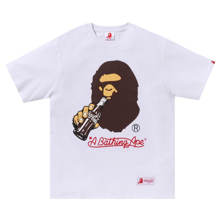 

Футболка BAPE x Coca-Cola Ape Head 'White', белый