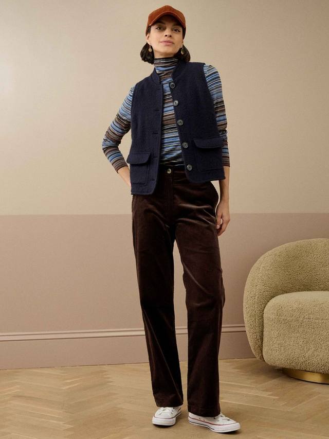 

Хлопковые брюки прямого кроя из вельвета Brora, Chocolate