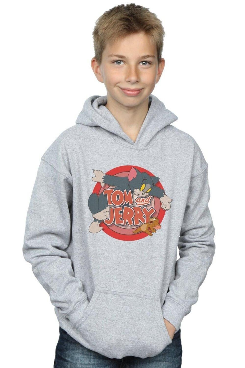 

Классическая толстовка с капюшоном Tom & Jerry, серый