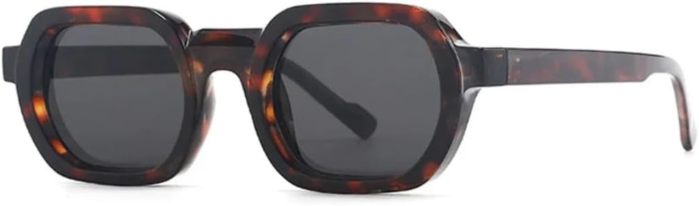 

Популярные модные многоугольные солнцезащитные очки для женщин и мужчин, трендовые квадратные солнцезащитные очки для женщин с защитой от УФ-излучения UV400 TVTBBVV, Leopard-black