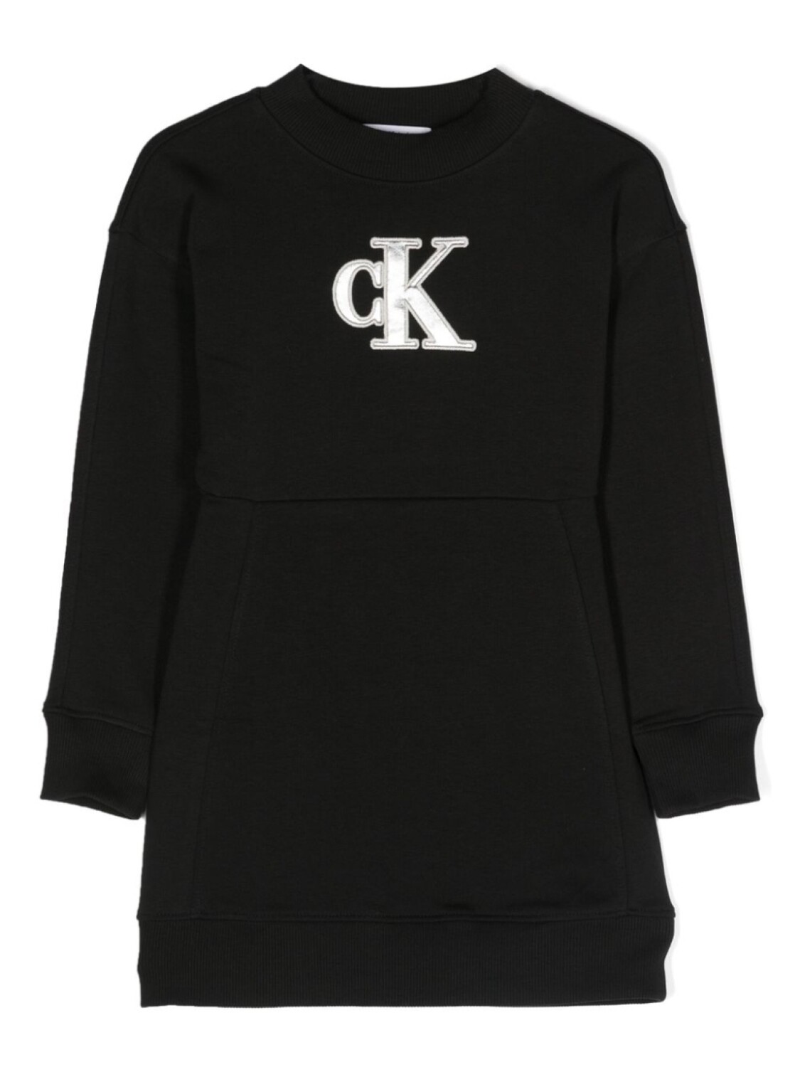 

Платье с длинными рукавами и вышитым логотипом Calvin Klein Kids, черный